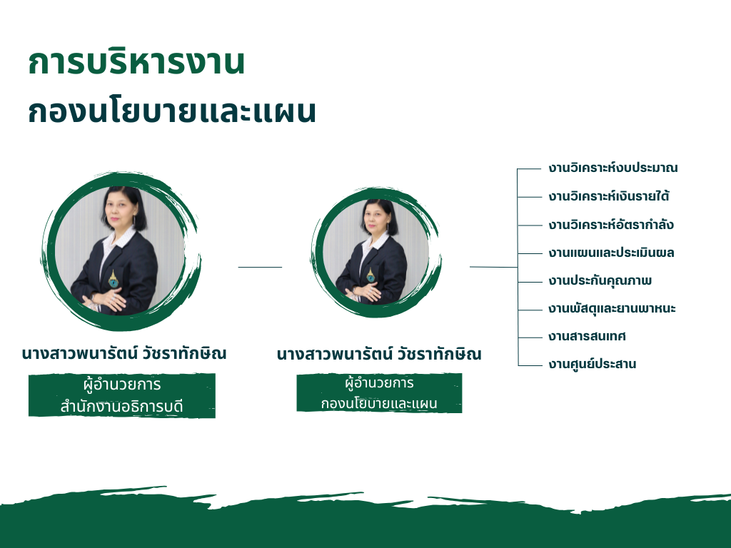 ผังโครงสร้างกองนโยบายและแผน